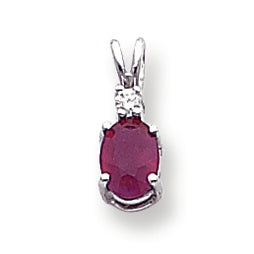 1.3 Carat 14K White Gold Ruby Diamond pendant