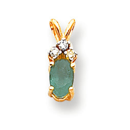 0.6 Carat 14K Gold Emerald Diamond pendant