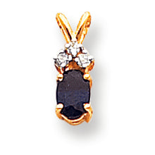0.8 Carat 14K Gold Sapphire Diamond pendant