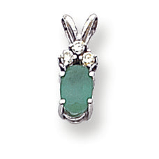 0.6 Carat 14K White Gold Emerald Diamond pendant
