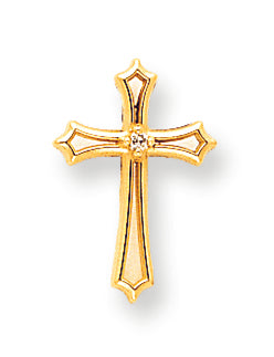 14K Gold Diamond Cross Pendant