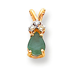 0.8 Carat 14K Gold Emerald Diamond pendant