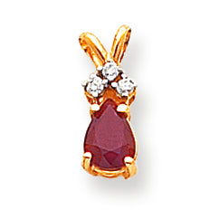 1 Carat 14K Gold Ruby Diamond pendant