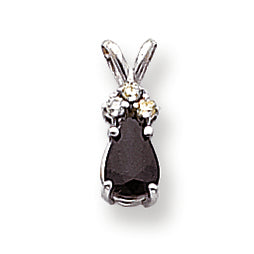 1 Carat 14K White Gold Sapphire Diamond pendant