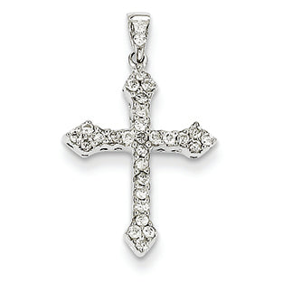 0.2 Carat 14K White Gold Diamond Cross Pendant