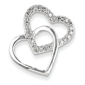 0.3 Carat 14K White Gold Quality Completed Diamond Vintage Heart Pendant