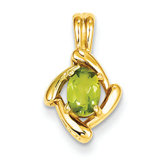 0.5 Carat 14K Gold 6x4mm Oval Peridot pendant