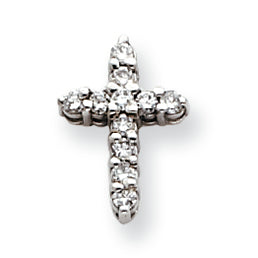 0.3 Carat 14K White Gold Diamond Cross Pendant