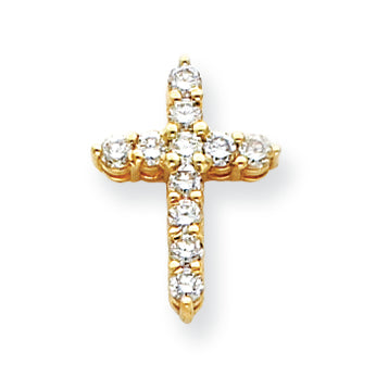 0.8 Carat 14K Gold Diamond Cross Pendant