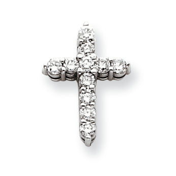 0.8 Carat 14K White Gold Diamond Cross Pendant