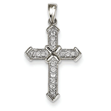 0.2 Carat 14K White Gold Passion Diamond Cross Pendant