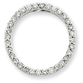 0.5 Carat 14K White Gold Diamond Circle Pendant