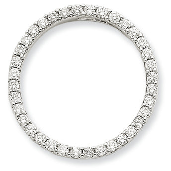 1.1 Carat 14K White Gold Diamond Circle Pendant