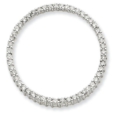 1.1 Carat 14K White Gold Diamond Circle Pendant