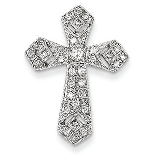 0.3 Carat 14K White Gold Passion Diamond Cross Pendant