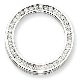 0.5 Carat 14K White Gold Diamond Circle Pendant