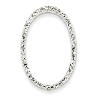 0.3 Carat 14K White Gold Diamond Oval Pendant