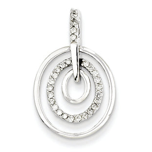 0.1 Carat 14K White Gold Triple Circle Diamond Pendant