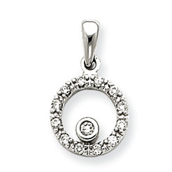 0.1 Carat 14K White Gold Diamond Circle Pendant