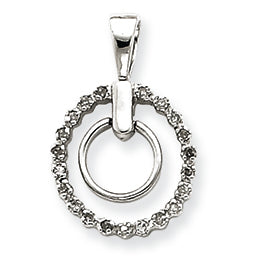 0.1 Carat 14K White Gold Double Circle Diamond Pendant