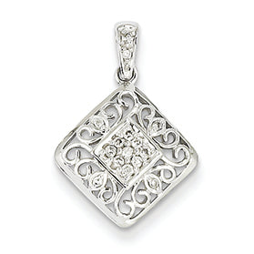 0.1 Carat 14K White Gold Diamond Pendant