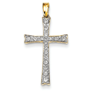 0.2 Carat 14K Gold Diamond Cross Pendant
