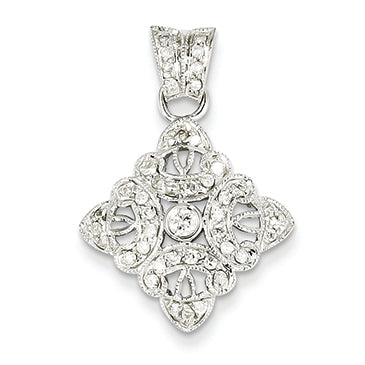 0.4 Carat 14K White Gold Diamond Vintage Pendant