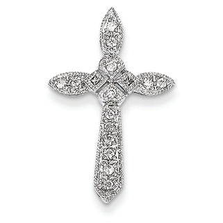 0.2 Carat 14K White Gold Diamond Cross Pendant