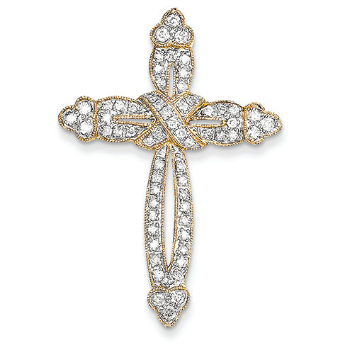 0.6 Carat 14K Gold Diamond Cross Pendant