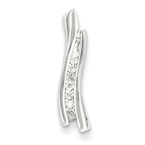 0.1 Carat 14K White Gold Diamond Journey Pendant