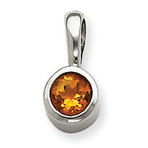 0.4 Carat 14K White Gold Citrine Pendant