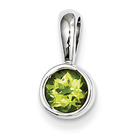 0.6 Carat 14K White Gold Peridot Pendant