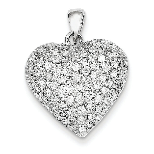 1.1 Carat 14K White Gold Fancy Diamond Heart