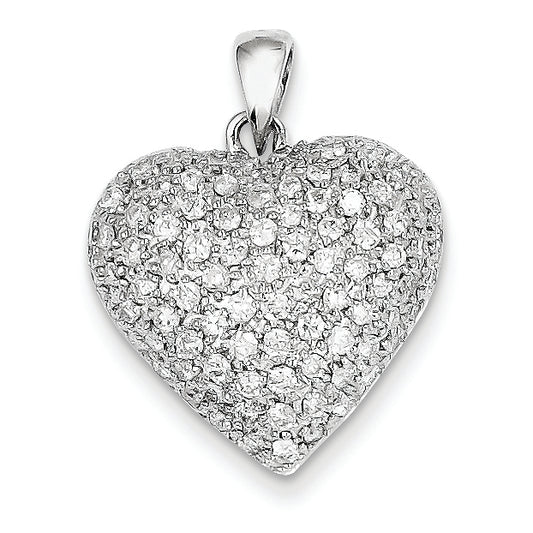 1.1 Carat 14K White Gold Fancy Diamond Heart