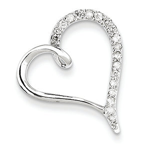 0.2 Carat 14K White Gold Diamond Heart Slide