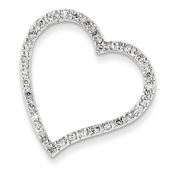 0.3 Carat 14K White Gold Diamond Heart Slide