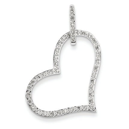 0.2 Carat 14K White Gold Diamond Heart Pendant