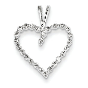 0.3 Carat 14K White Gold Diamond Heart Pendant