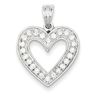 0.3 Carat 14K White Gold Diamond Heart Pendant