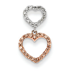 0.2 Carat 14K Gold Two-tone Rose Diamond Heart Slide