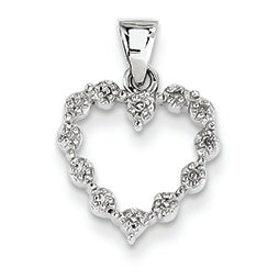 0.1 Carat 14K White Gold Diamond Heart Pendant