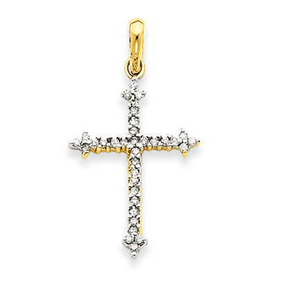 0.2 Carat 14K Gold Diamond Cross Pendant