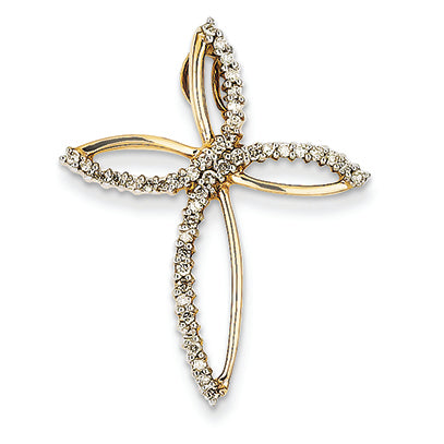 0.3 Carat 14K Gold Diamond Cross Pendant