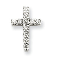 0.2 Carat 14K White Gold Diamond Cross Pendant