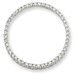 0.5 Carat 14K White Gold Diamond Circle Pendant