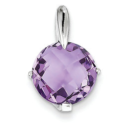 3.8 Carat 14K White Gold Amethyst Pendant