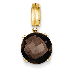 6 Carat 14K Gold Smokey Quartz Pendant