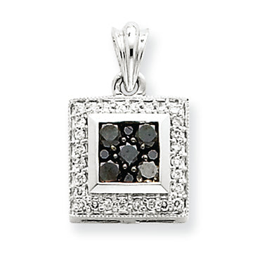 0.5 Carat 14K White Gold Black Diamond Pendant