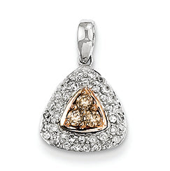 0.3 Carat 14K White Gold Champagne & White Diamond Pendant