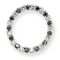 0.3 Carat 14K White Gold Black & White Diamond Pendant w/chain
